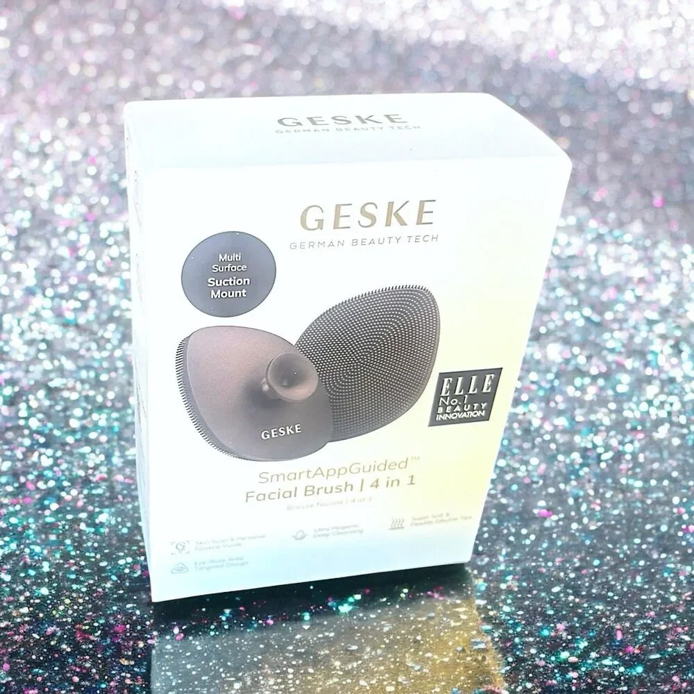 GESKE Facial Brush SmartAppGuided 4 in 1 Facial Brush in Gray  Brand New in Box